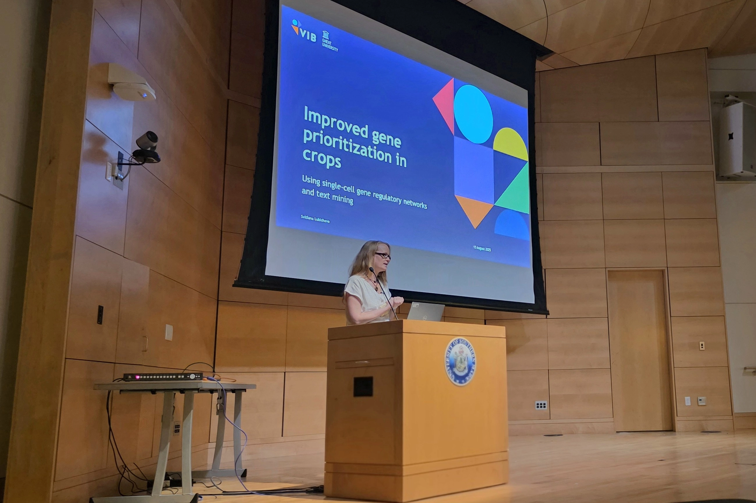 Svitlana Lukicheva at a conference at University of Southern Maine